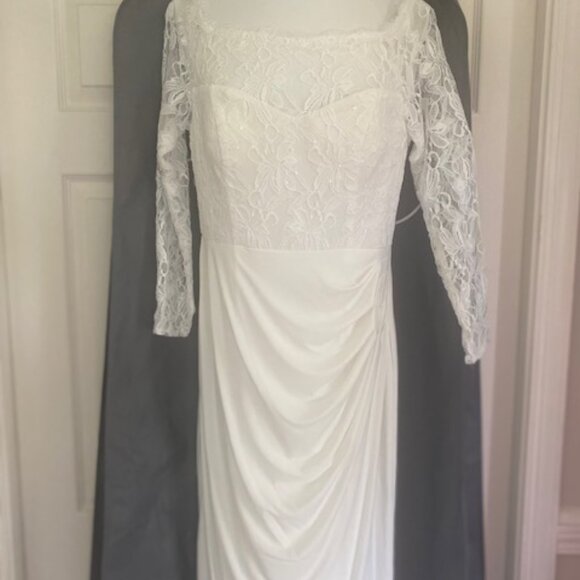 David's Bridal wedding dress, size 10 (altered for length only), creamy white - Picture 2 of 5